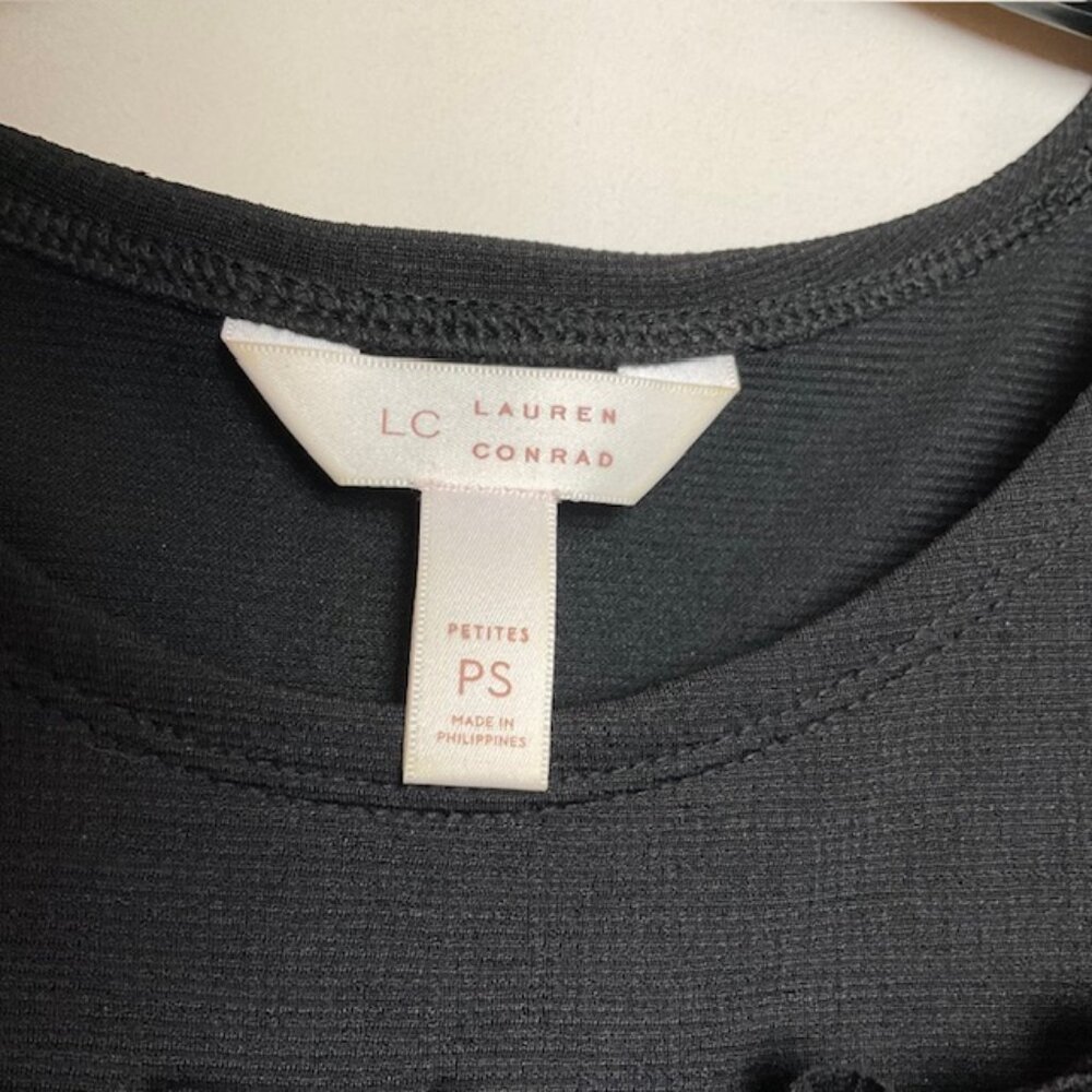 LC Lauren Conrad Exposed shoulder Sz PM Black Ruffle top *Closet Coupon Eligible - Picture 8 of 13